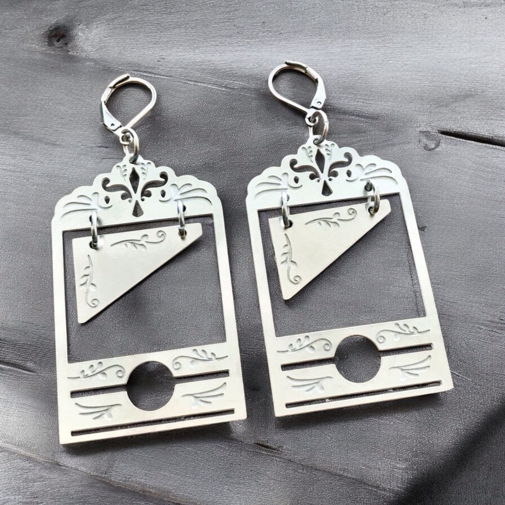 🆕 Guillotine Laser Cut Earrings Stainless Steel